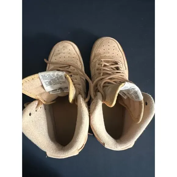 Nie Air Force 1 High Top in Wheat Gum Sole Youth Size 6Y - Picture 11 of 12